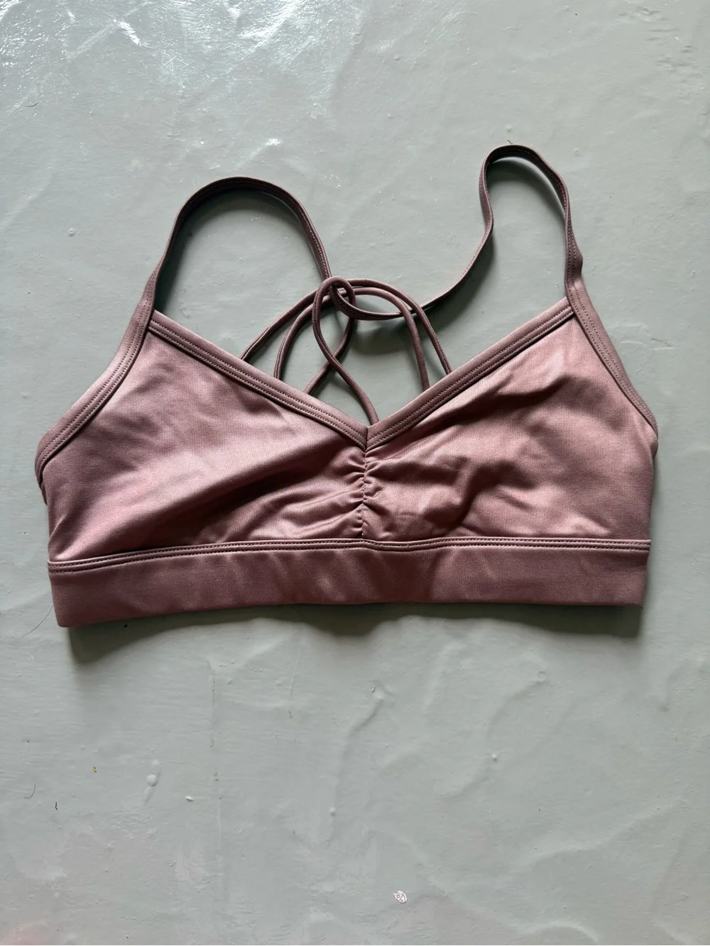 ALO Yoga Sunny Strappy Sports Bra in Dusty Pink/Smoky Quartz